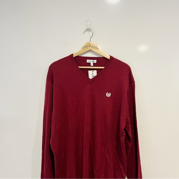 NWT Peter Millar Merino Wool V Neck Sweater Red - Picture 3 of 6